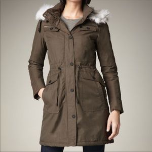 EUC DAWN LEVY Anna fur hooded coat